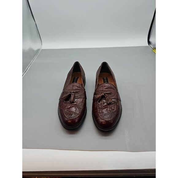 stacy adams genuine snake And Leather Shoe 8M Tassle